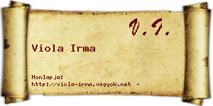 Viola Irma névjegykártya
